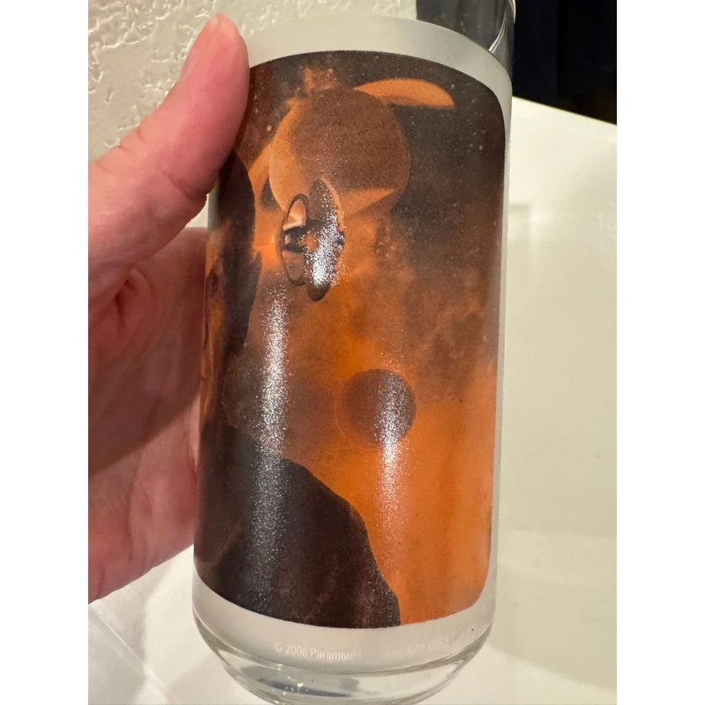 Star Trek Movie Spock Kirk USS‎ Enterprise Frosted Highball Glass Tumbler